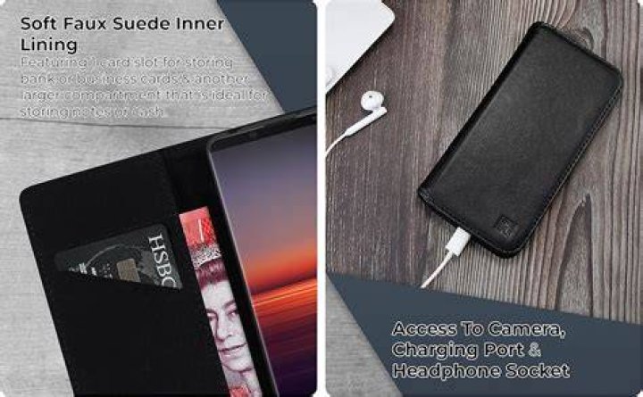 sony xperia 5 cases 32nd classic 32nd classic genuine leather wallet with one card slot and cash pocket