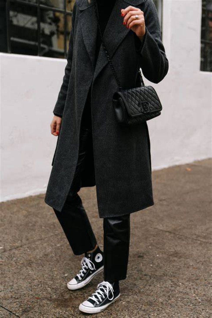 A black Converse sneaker