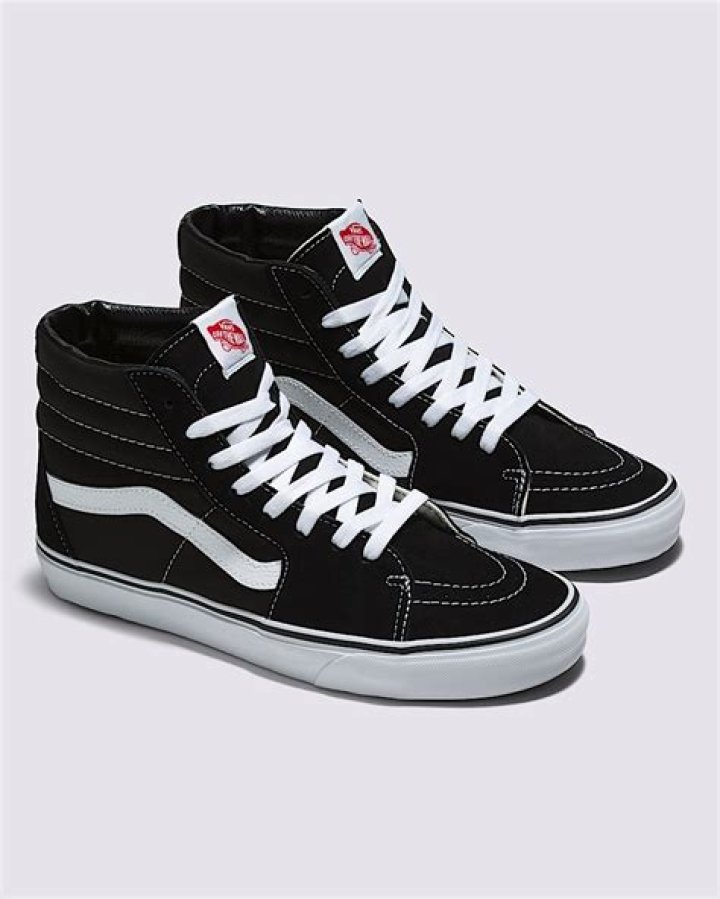 A black high top Vans sneaker