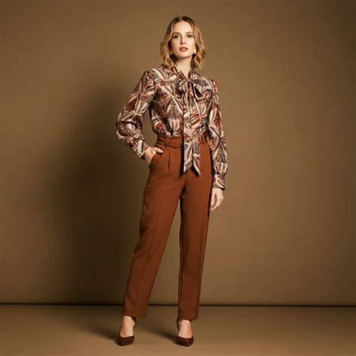 A pair of printed brown pants from OAS