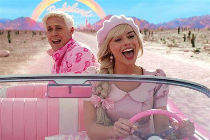 A still from Barbie featuring Margot Robbie as Barbie.