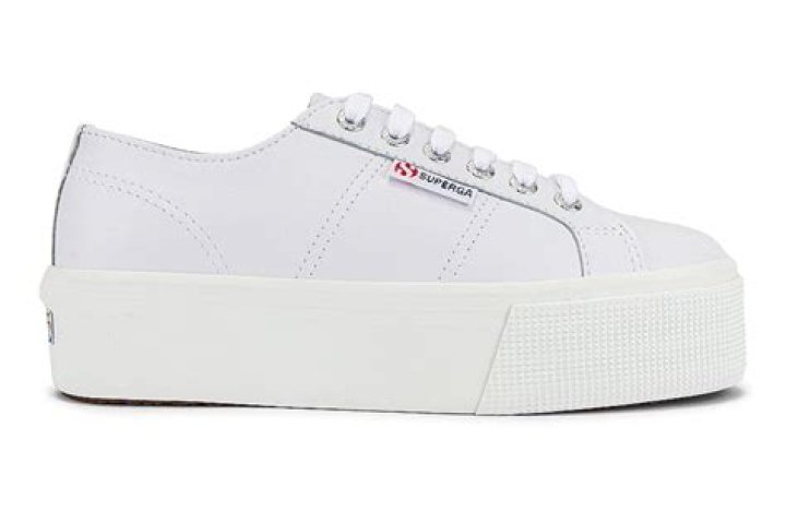 A white platform Superga