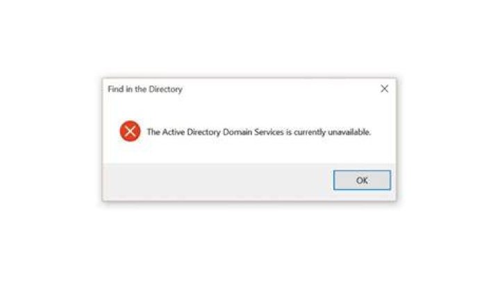 Active directory domain services is currently unavailable