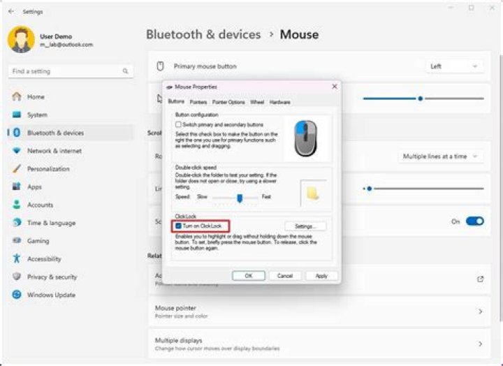 Additional mouse settings