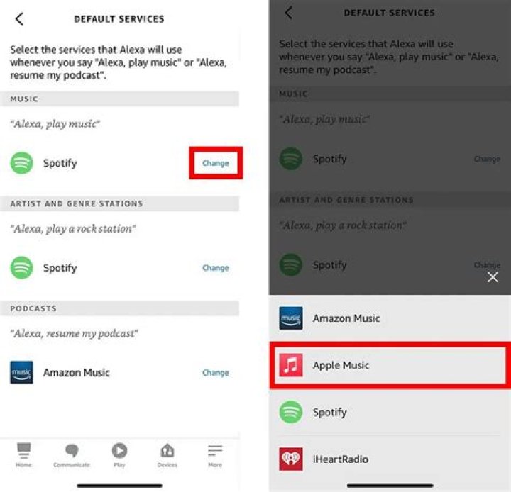 alexa default music services spotify
