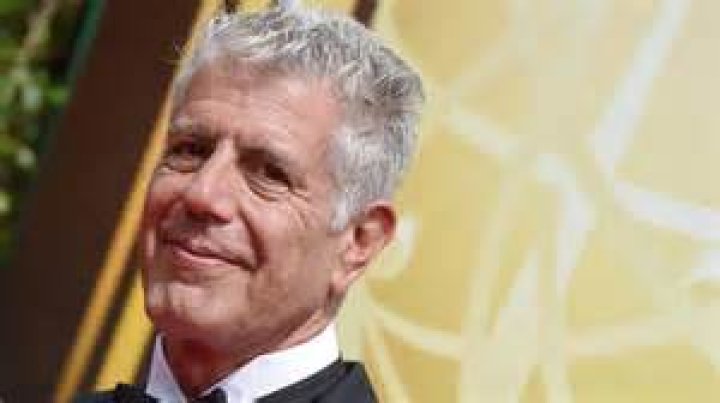 Anthony Bourdain wearing a tuxedo