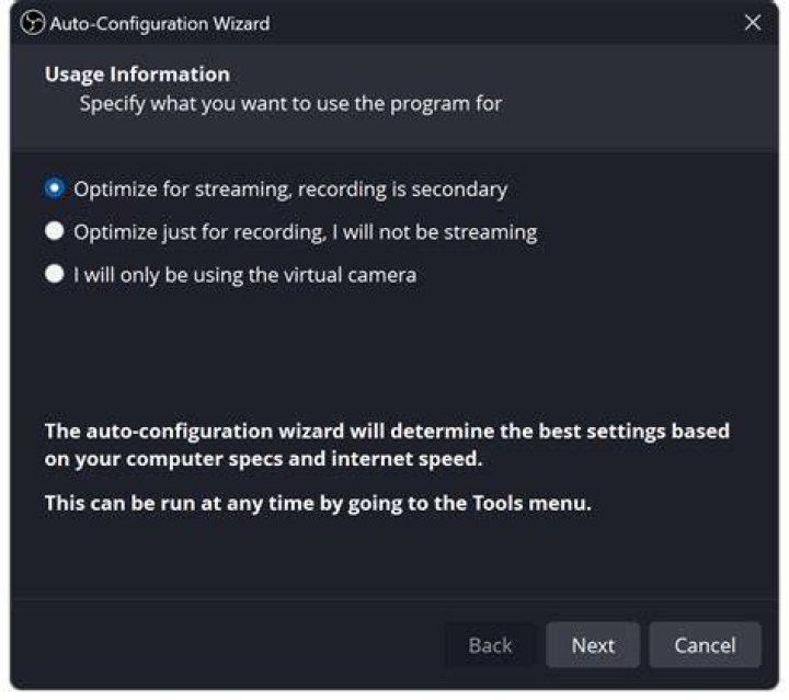 Auto-Configuration Wizard obs studio windows 11