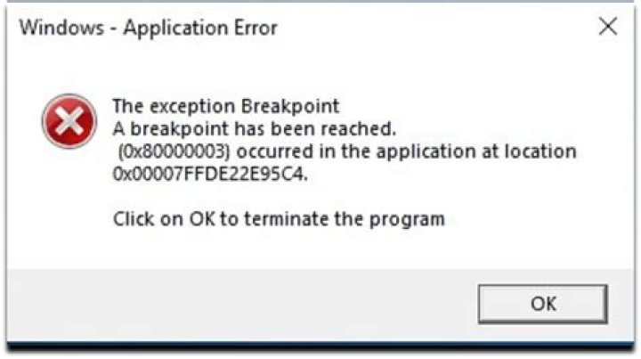 breakpoint has been reached restore