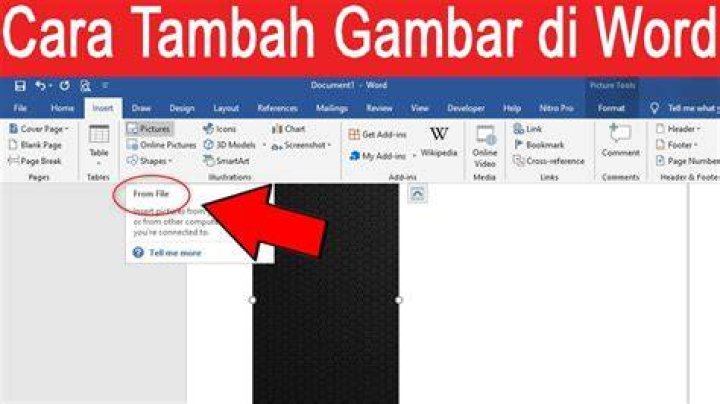 Cara menambahkan gambar di Word.