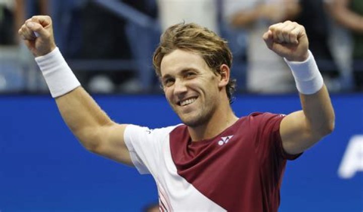 Casper Ruud post-match celebrations