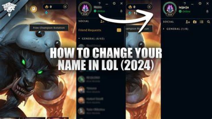 change the name in lol