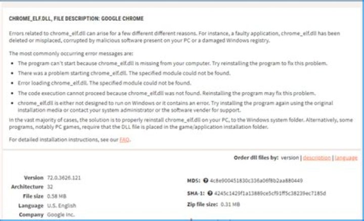 Chrome unable to load elf.dll [Fix]