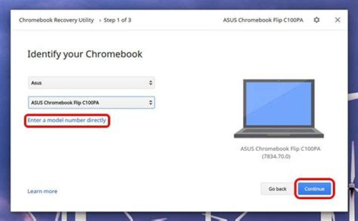 Chromebook Recovery Utility select model Chromebook Recovery Utility select model