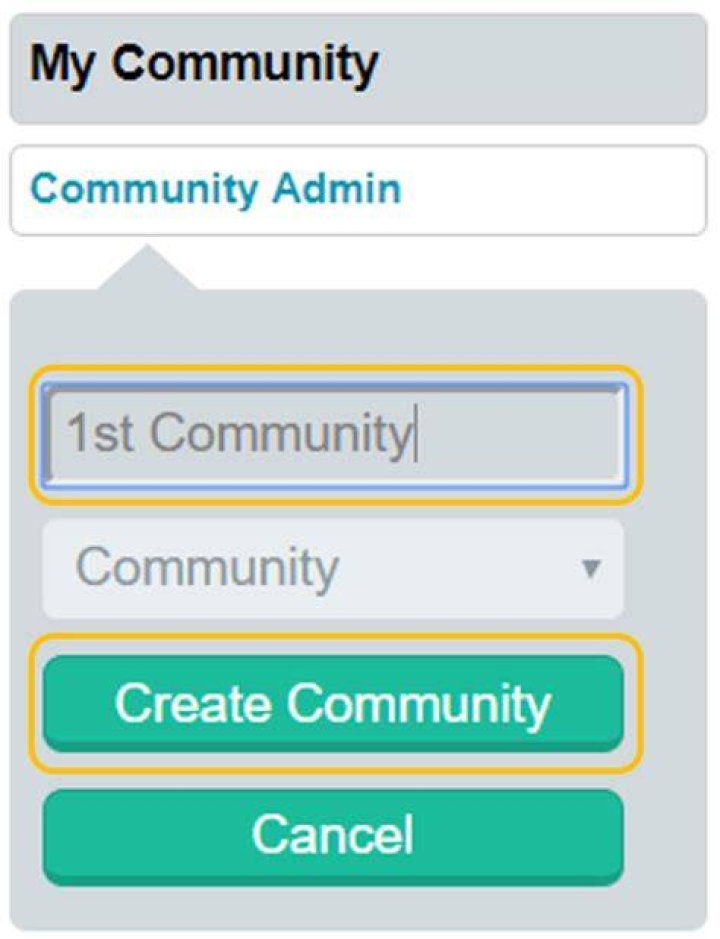 click create community click create community
