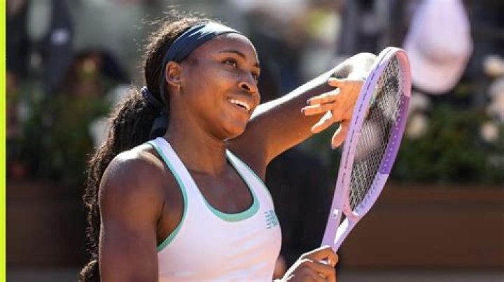 Coco Gauff celebrates