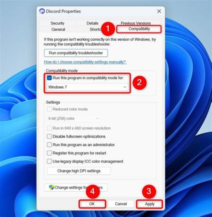 Compatibility tab