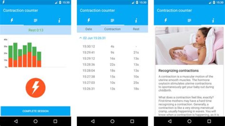 Contractions Counter screenshot Contractions Counter screenshot is one of the best pregnancy apps for android