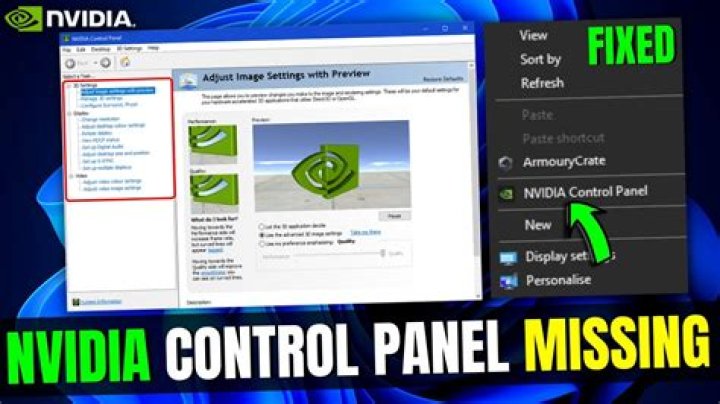 control panel missing