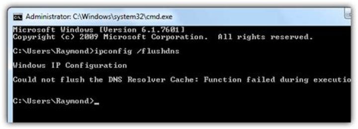 Could not flush the DNS Resolver cache