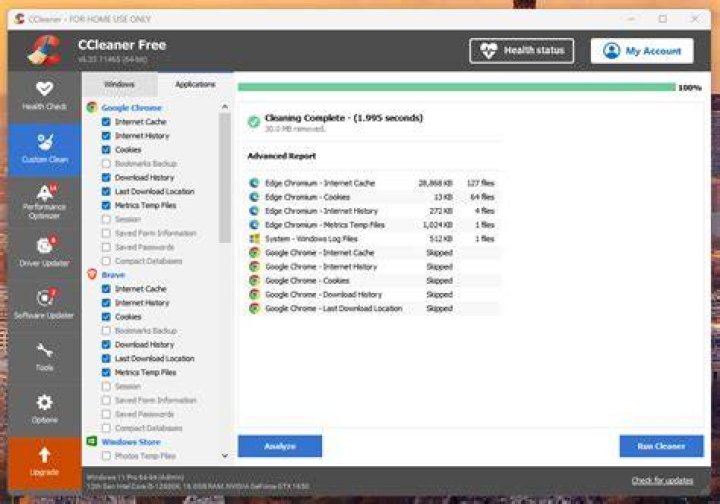 Custom clean CCleaner - Microsoft Exchange data storage error