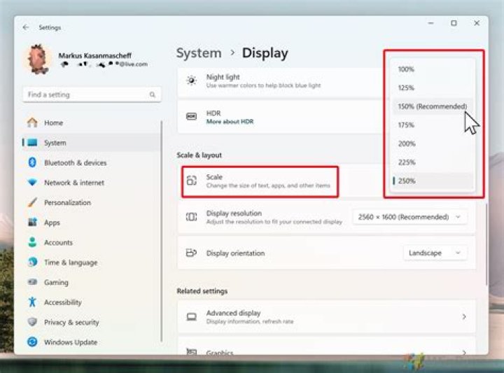 custome scaling display