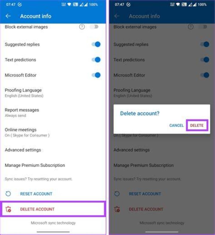 delete account on mobile delete account on mobile