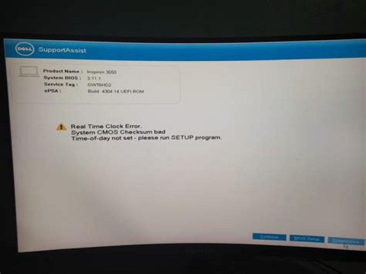 dell pc update bios error
