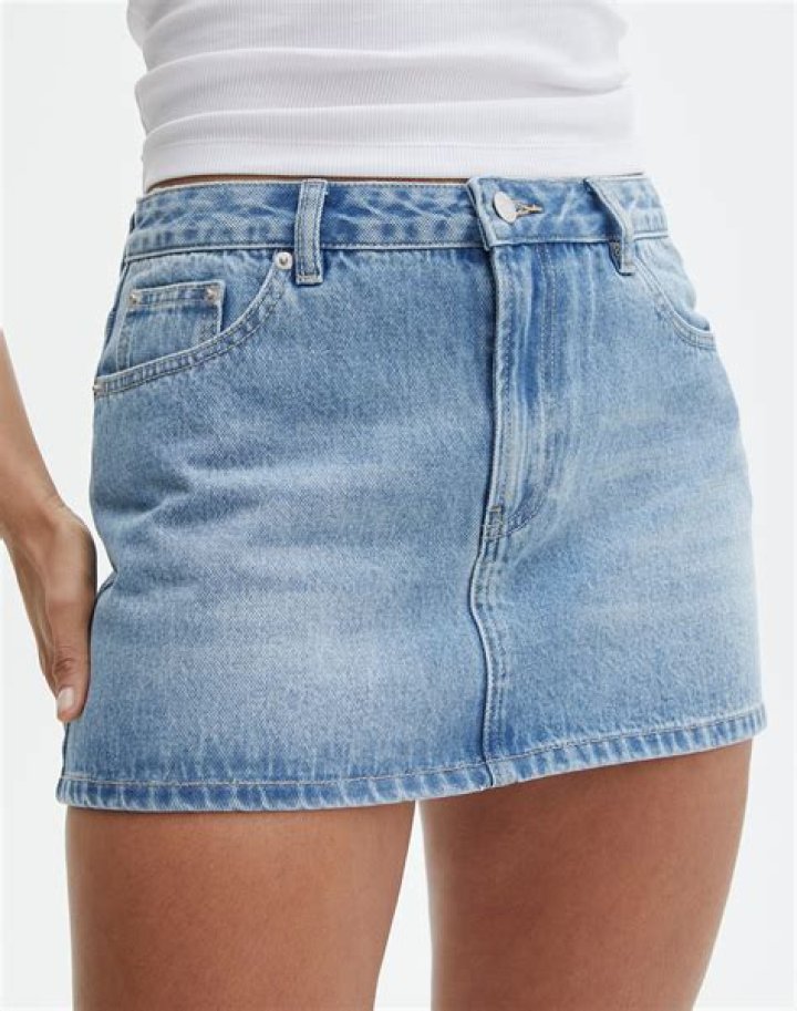 denim mini skirt