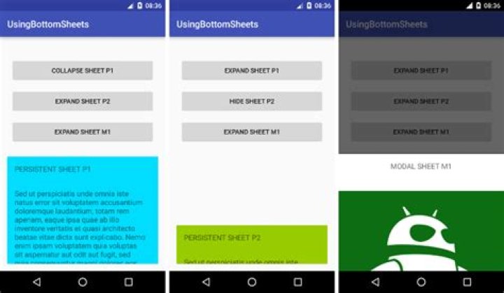 Developing Android apps with bottom sheets