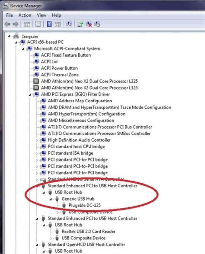 Device Manager USB controller