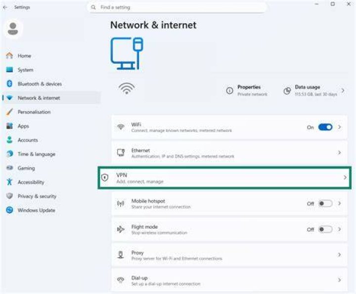 Disable VPN