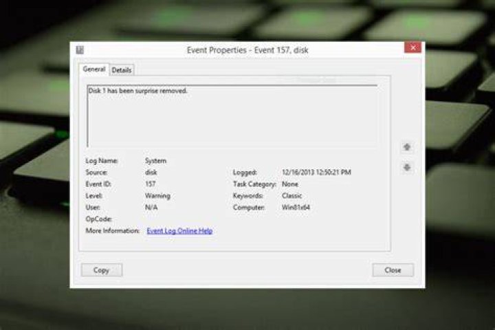 disk has been surprise removed