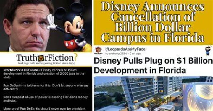 Disney Pulls Plug on Billion Dollar Florida Development. THANKS RON!