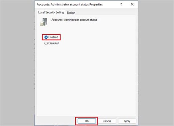 Enable administrator account locked out