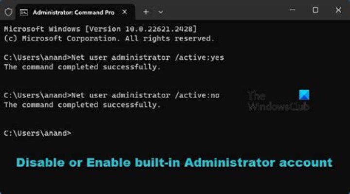 Enable administrator account Powershell