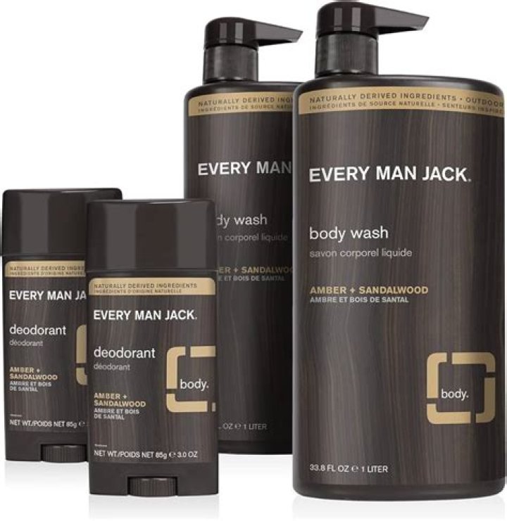 Every Man Jack Men's Sandalwood Beard Travel Pouch - Beard + Face Wash, Moisturizing Beard Oil
