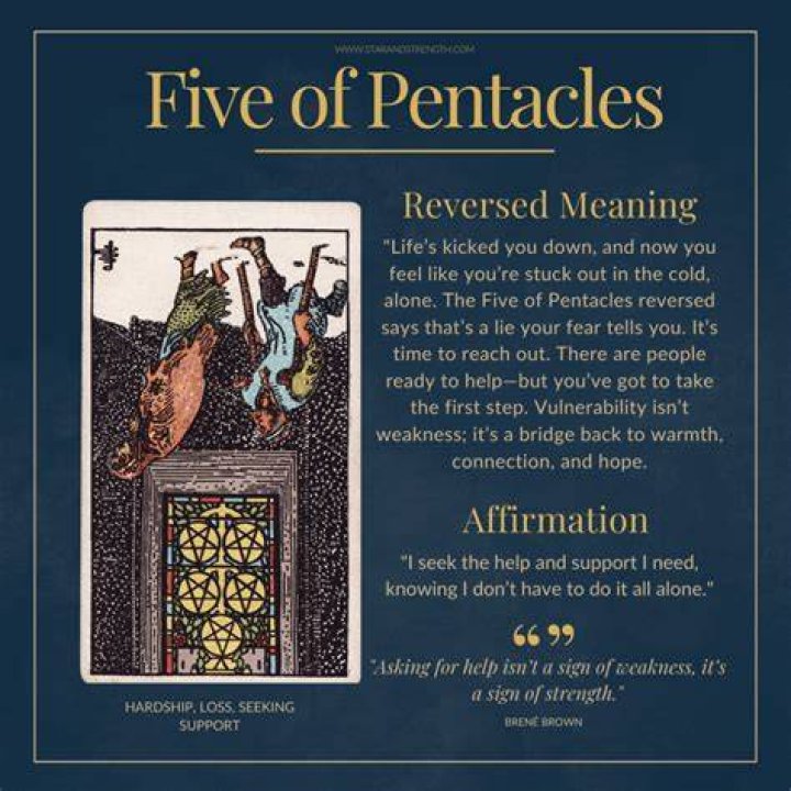 five of pentacles reversed