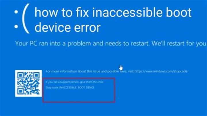 Fix inaccessible Boot Device error on Windows 10