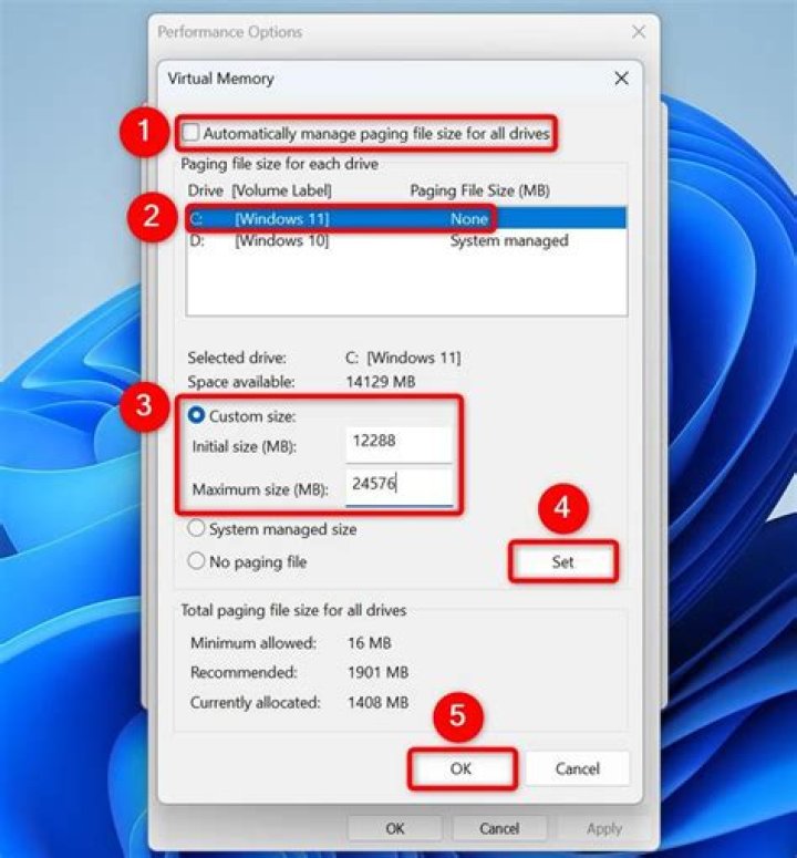 fix virtual memory on Windows 10