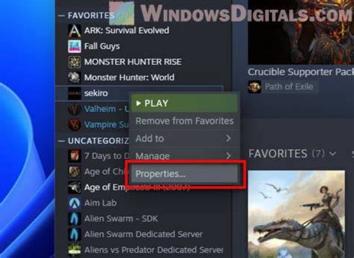 Game properties