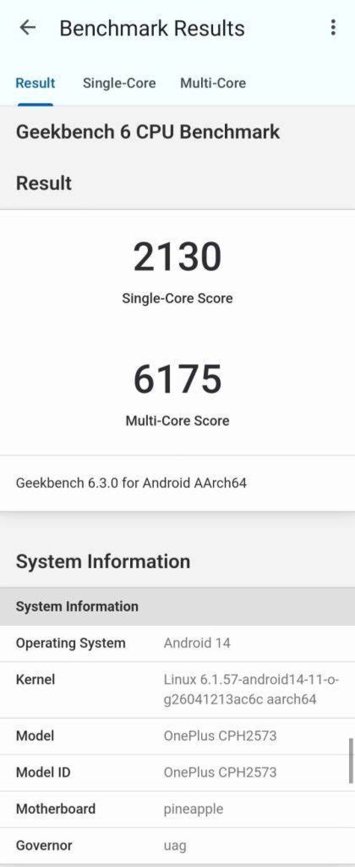 Geekbench 5 score for iPhone 11 Pro Max