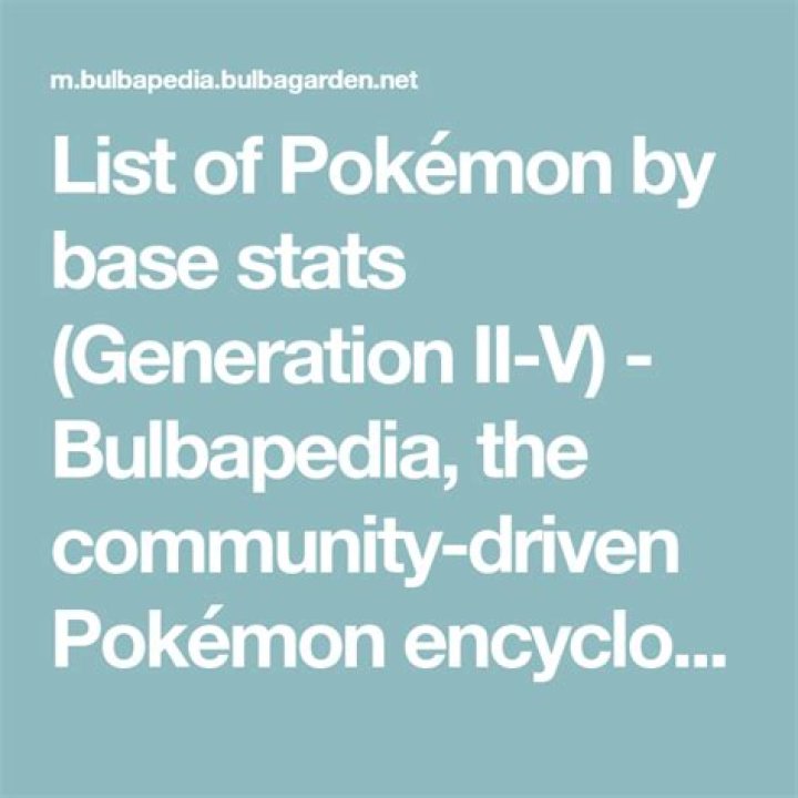 Generation IV - Bulbapedia, the community-driven Pokémon encyclopedia