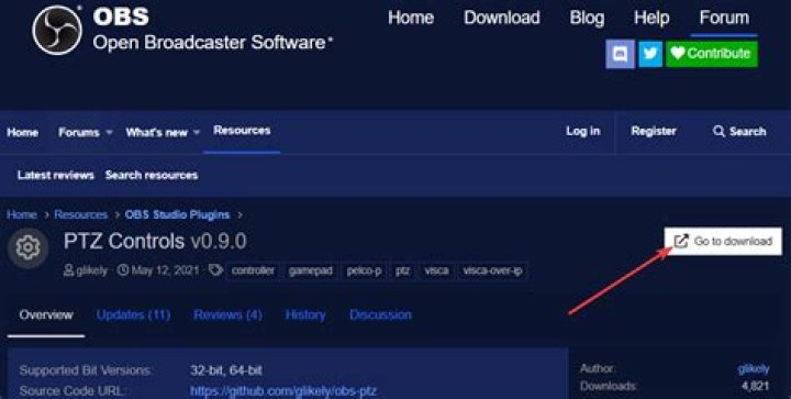 Go to download button obs studio windows 11