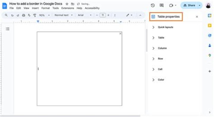google docs border options