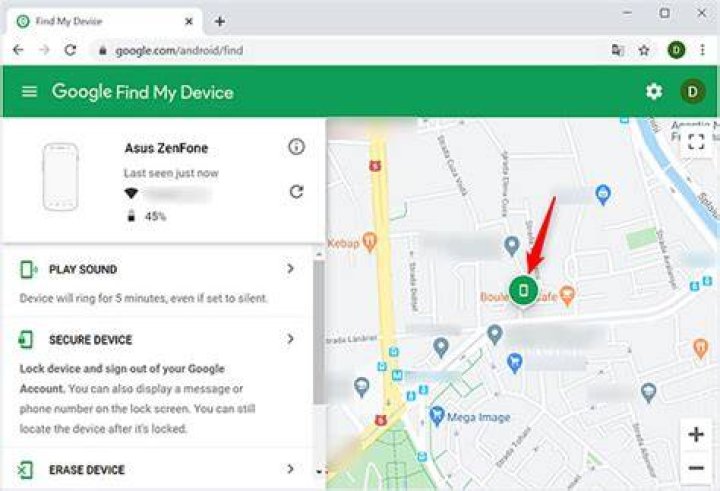 Find-My-Device-GPS Google find my device in android device manager homescreen