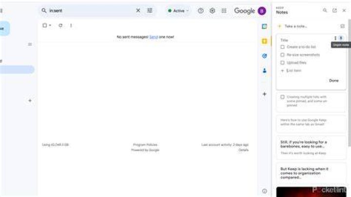 Google Keep screenshot 2021 Google Keep screenshot 2021