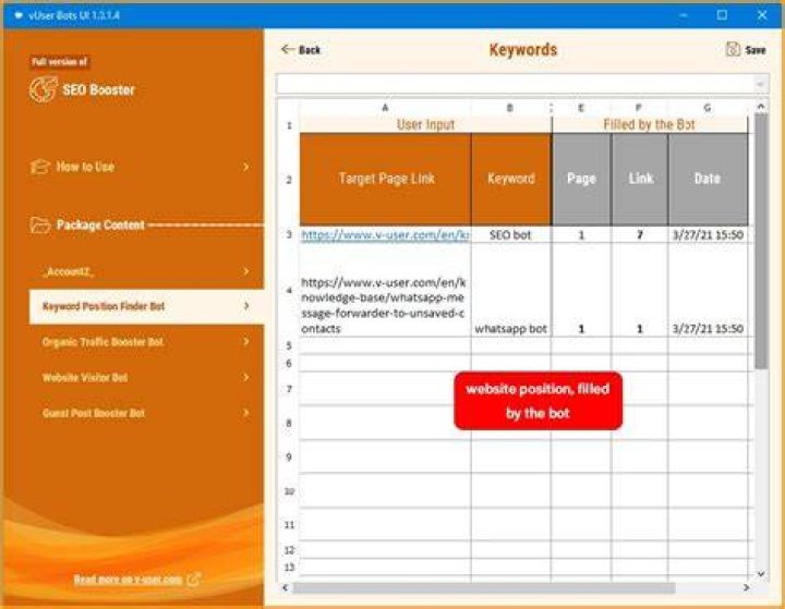 Google Keyword Position Finder Bot highspeed virtual user