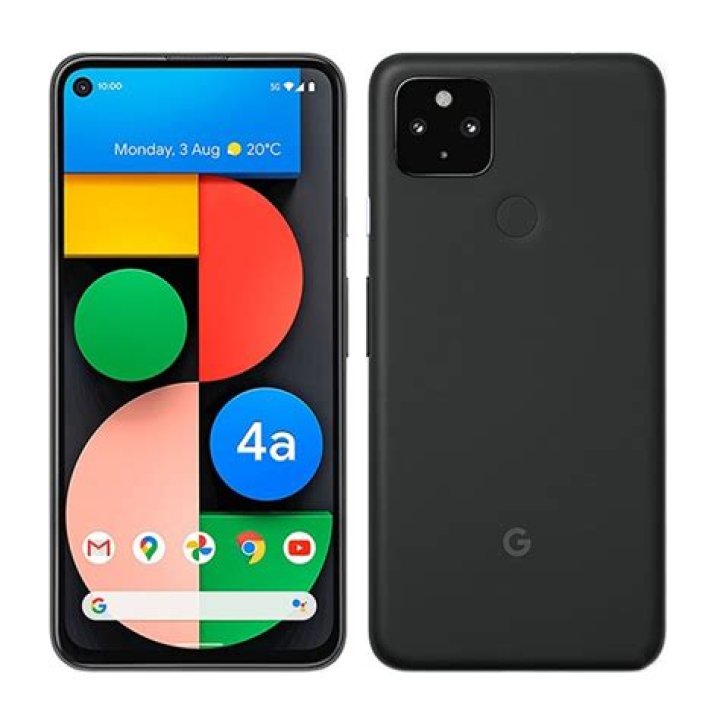 Google Pixel 4a 5G in hand front of phone 2