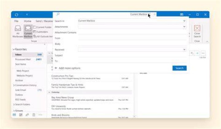 The Has Attachments filter Has Attachments filter outlook how to search for attachment