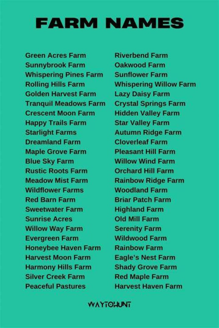 hip farm names hip farm names